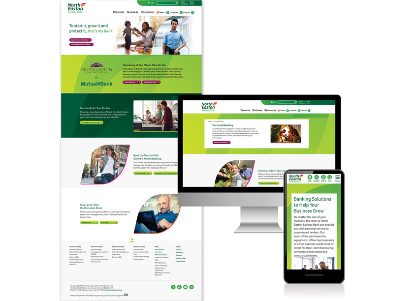 North Easton Savings Bank Website by WORX Branding | Digital | Marketing