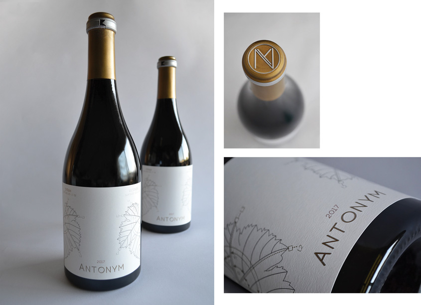 Antonym 2017 Red Wine Label Design by Dust Cloud Design