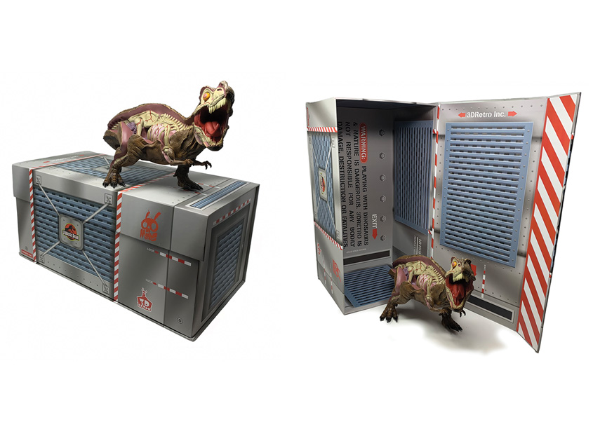 URBEES Nychos x 3DRetro - Jurassic Park T-Rex Figure Packaging