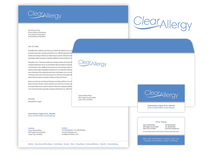 Clear Allergy Branding and Identity by Jennifer Cogan Design
