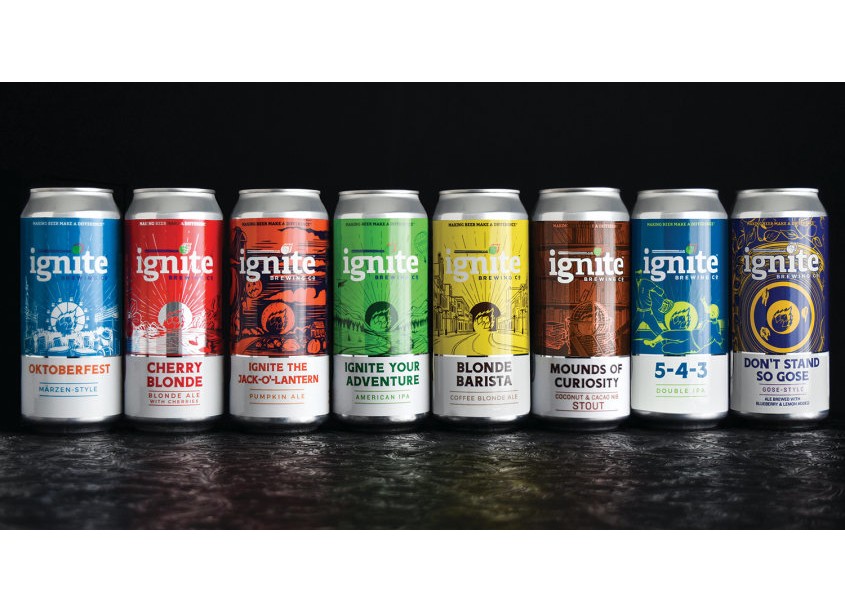 Ignite Brewing Company Product Family by Jason C. Roberson / CraftBeerBranding.com