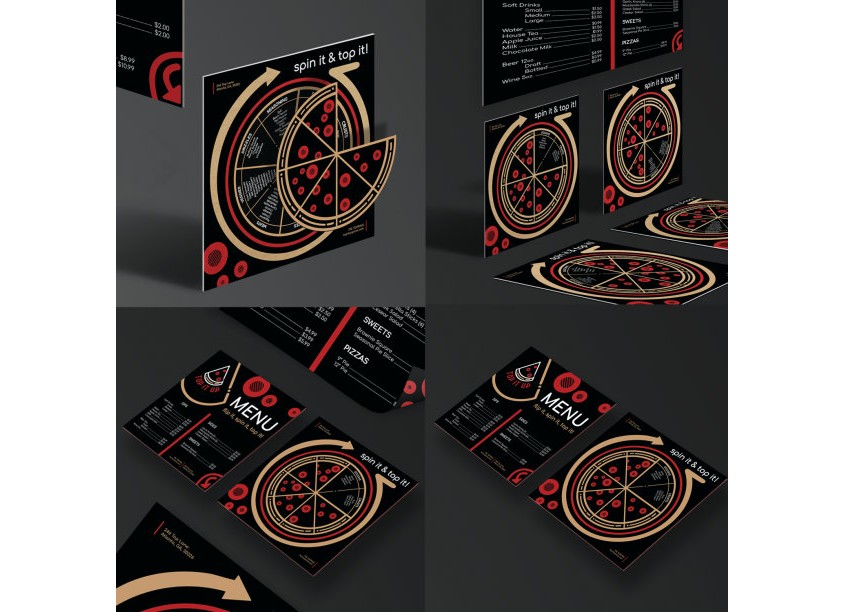 Top It Up Pizza Menu Wheel Design by Kennesaw State University, School of Art and Design, Graphic Communications