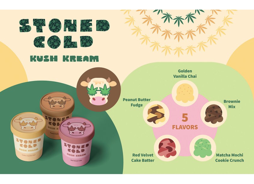 PrattMWP College of Art and Design Stone Cold Kush Kreme - THC Infused Ice Cream Branding
