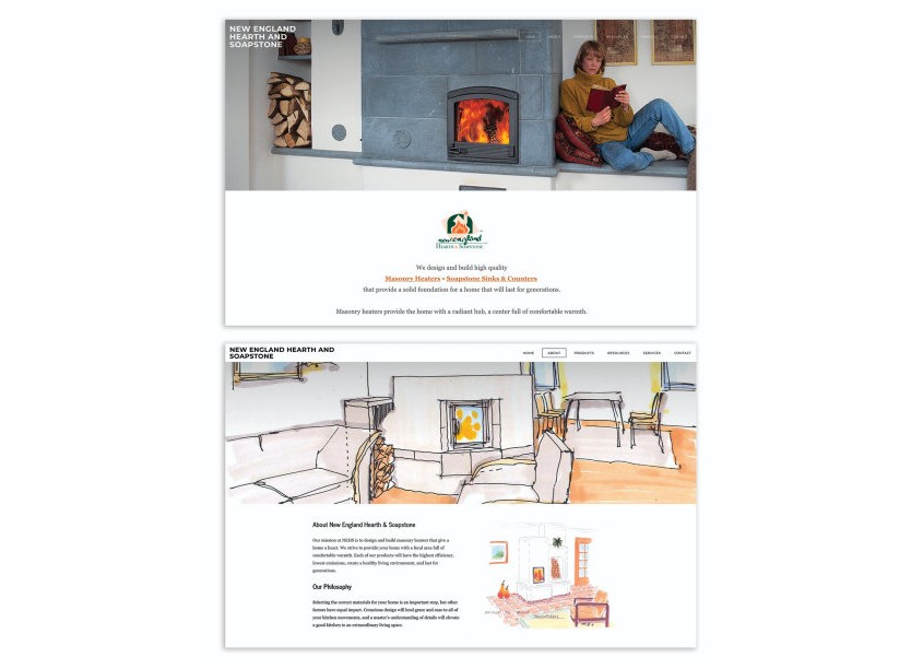New England Hearth & Soapstone Website by Steers Studios