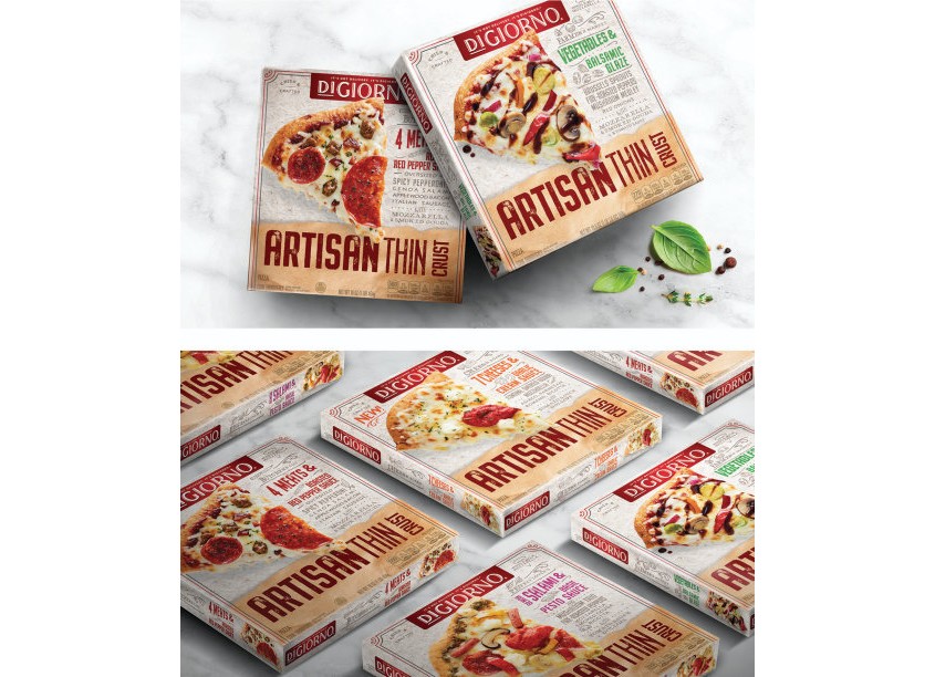 Artisan Thin Crust Pizza Packaging by Wallace Church & Co.