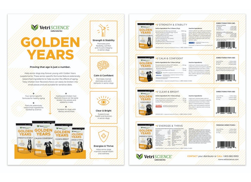 FoodScience Corporation - Internal Creative Team VetriSCIENCE® Golden Years Sell Sheet