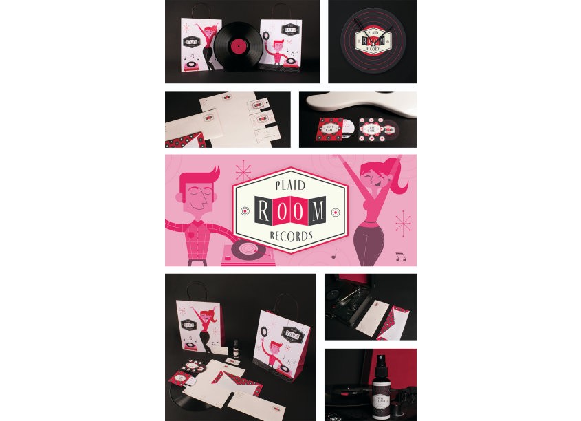 The Modern College of Design Plaid Room Records Branding