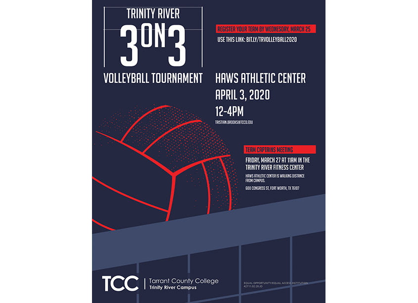 3 On 3 Volleyball Tournament Posters by Tarrant County College District/Graphic Services