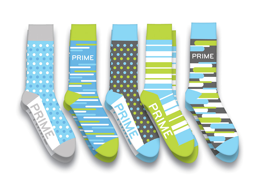 Prime Therapeutics Creative Services Prime Branded Socks