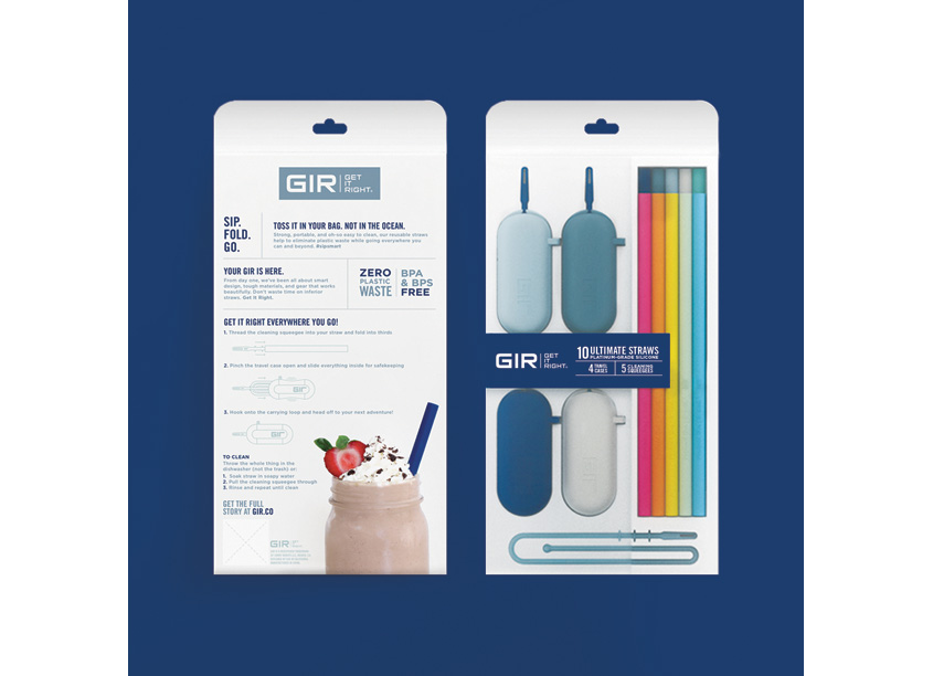 GIR Reusable Straw Packaging by Clever Creative