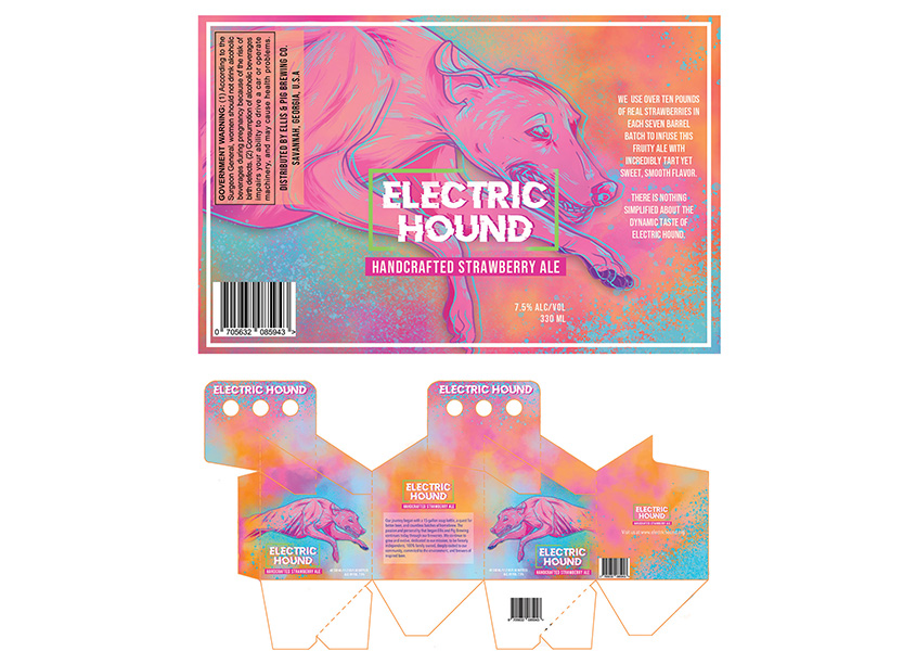Savannah College of Art and Design (SCAD) Electric Hound Ale Package Design