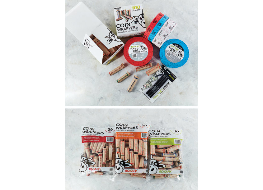 MOOLAH® Packaging Coin Wrappers, Raffle Tickets, and Counterfeit Detector Pens by studio503, LLC