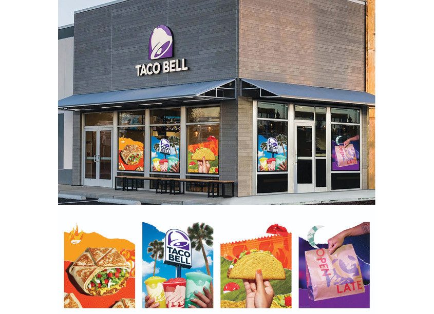 Taco Bell Design Brand Collage Window