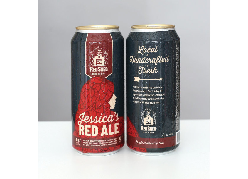 Jessica’s Red Ale Can Design/Illustration by Leah McDonald Design + Photography, LLC