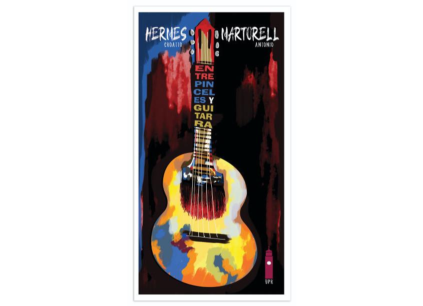 Between Brushes and Guitar Promo Poster - Antonio Martorelli & Hermes Croatto by John Rivas