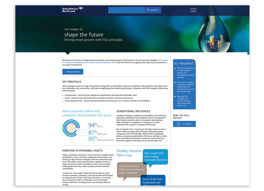 ESG Article Landing Page by Bank of America