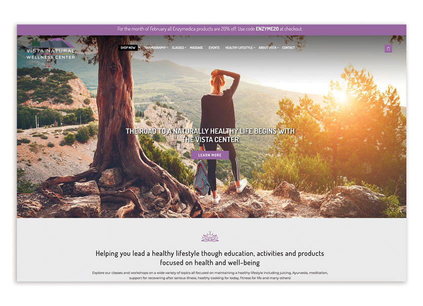 Kraus Marketing Vista Natural Wellness Center E-Commerce Site