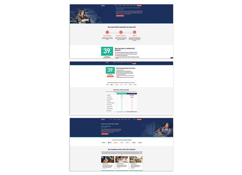 DAVO Sales Tax Website by Visible Logic