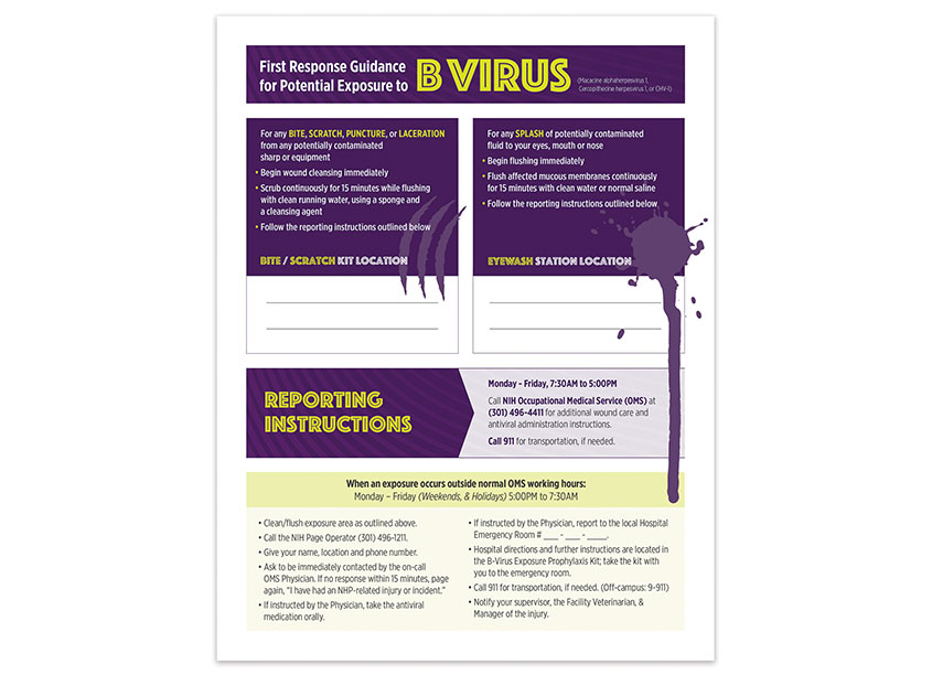 National Institutes of Health (NIH) Medical Arts First Response to B Virus