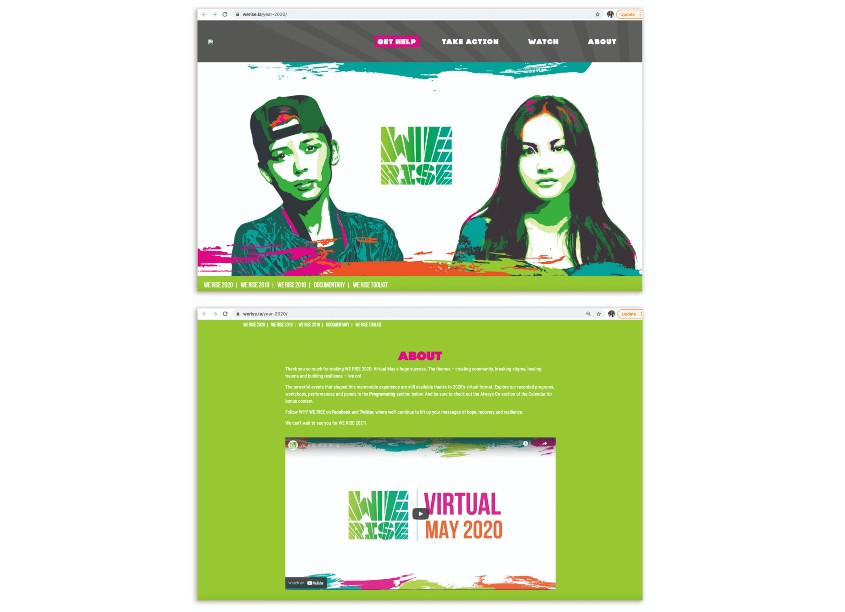 WE RISE: Virtual May Landing Page by Cause Communications